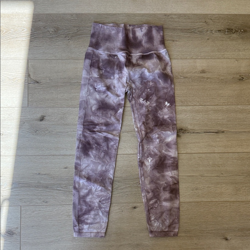 FP Movement by Free People Purple Tie-Dye Leggings